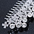 Statement Bridal/ Wedding/ Prom/ Party Rhodium Plated Clear Crystal Side Hair Comb - 100mm Across - view 7