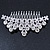 Statement Bridal/ Wedding/ Prom/ Party Rhodium Plated Clear Crystal Side Hair Comb - 100mm Across - view 6