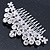 Statement Bridal/ Wedding/ Prom/ Party Rhodium Plated Clear Crystal Side Hair Comb - 100mm Across - view 8