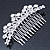 Statement Bridal/ Wedding/ Prom/ Party Rhodium Plated Clear Crystal Side Hair Comb - 100mm Across - view 5