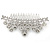 Statement Bridal/ Wedding/ Prom/ Party Rhodium Plated Clear Crystal Side Hair Comb - 100mm Across - view 9
