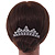 Statement Bridal/ Wedding/ Prom/ Party Rhodium Plated Clear Crystal Side Hair Comb - 100mm Across - view 3