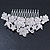 Statement Bridal/ Wedding/ Prom/ Party Rhodium Plated Clear Austrian Crystal Floral Side Hair Comb - 110mm Across - view 7