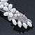 Bridal Wedding Prom Silver Tone Glass Pearl, Crystal Floral Barrette Hair Clip Grip - 85mm W - view 4