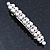 Bridal Wedding Prom Silver Tone Glass Pearl, Crystal Barrette Hair Clip Grip - 80mm W - view 10