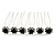 Bridal/ Wedding/ Prom/ Party Set Of 6 Clear Austrian Crystal Black Rose Flower Hair Pins In Silver Tone - view 7