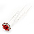 Bridal/ Wedding/ Prom/ Party Set Of 6 Clear Austrian Crystal Red Rose Flower Hair Pins In Silver Tone - view 4