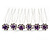 Bridal/ Wedding/ Prom/ Party Set Of 6 Clear Austrian Crystal Purple Rose Flower Hair Pins In Silver Tone - view 8