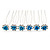 Bridal/ Wedding/ Prom/ Party Set Of 6 Clear Austrian Crystal Teal Blue Rose Flower Hair Pins In Silver Tone - view 6