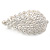 Bridal/ Wedding/ Prom Silver Tone Simulated Pearl Barrette Hair Clip Grip - 80mm Across - view 4