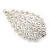 Bridal/ Wedding/ Prom Silver Tone Simulated Pearl Barrette Hair Clip Grip - 80mm Across - view 7