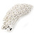 Bridal/ Wedding/ Prom Silver Tone Simulated Pearl Barrette Hair Clip Grip - 80mm Across - view 8