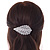 Bridal/ Wedding/ Prom Silver Tone Simulated Pearl Barrette Hair Clip Grip - 80mm Across - view 2
