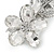 Bridal Wedding Prom Rhodium Plated Clear Austrian Crystal Floral Barrette Hair Clip Grip - 85mm Across - view 5