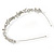 Bridal/ Wedding/ Prom Rhodium Plated Clear Crystal, CZ Floral Tiara Headband - view 5