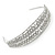 Wide Bridal/ Wedding/ Prom Rhodium Plated Clear Austrian Crystal Leaf Tiara Headband - view 7