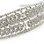 Wide Bridal/ Wedding/ Prom Rhodium Plated Clear Austrian Crystal Leaf Tiara Headband - view 3