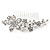 Bridal/ Wedding/ Prom/ Party Rhodium Plated Clear Austrian Crystal Glass Pearl Floral Side Hair Comb - 90mm - view 4