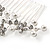 Bridal/ Wedding/ Prom/ Party Rhodium Plated Clear Austrian Crystal Glass Pearl Floral Side Hair Comb - 90mm - view 7