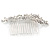 Bridal/ Wedding/ Prom/ Party Rhodium Plated Clear Austrian Crystal Glass Pearl Floral Side Hair Comb - 90mm - view 5