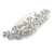 Statement Bridal/ Wedding/ Prom/ Party Rhodium Plated Clear Austrian Crystal Floral Side Hair Comb - 22cm W - view 2