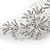 Statement Bridal/ Wedding/ Prom/ Party Rhodium Plated Clear Austrian Crystal Floral Side Hair Comb - 22cm W - view 3