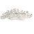 Statement Bridal/ Wedding/ Prom/ Party Rhodium Plated Clear Austrian Crystal Floral Side Hair Comb - 22cm W - view 4