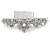 Oversized Bridal/ Wedding/ Prom/ Party Rhodium Plated Austrian Crystal, Glass Pearl Hair Comb/ Tiara - 12.5cm - view 5