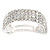 Bridal Wedding Prom Dome Shape Silver Tone Clear Crystal Barrette Hair Clip Grip - 50mm W - view 6