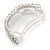 Bridal Wedding Prom Dome Shape Silver Tone Clear Crystal Barrette Hair Clip Grip - 50mm W - view 9