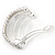 Bridal Wedding Prom Dome Shape Silver Tone Clear Crystal Barrette Hair Clip Grip - 50mm W - view 5
