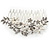 Bridal/ Wedding/ Prom/ Party Rhodium Plated Clear Austrian Crystal, Faux Pearl Floral Hair Comb - 85mm - view 3