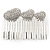 Bridal/ Wedding/ Prom/ Party Silver Tone Clear Austrian Crystal 3 Hearts Side Hair Comb - 60mm - view 5