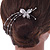 Bridal/ Prom/ Party Clear Crystal Butterfly Side Hair Comb In Silver Tone - 80mm Across - view 3