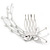 Bridal/ Prom/ Party Clear Crystal Butterfly Side Hair Comb In Silver Tone - 80mm Across - view 6