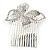 Bridal/ Prom/ Wedding/ Party Rhodium Plated Pave Set Clear Austrian Crystal Butterfly Side Hair Comb - 60mm W - view 5