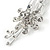 Bridal/ Wedding/ Prom/ Party Silver Tone Clear Austrian Crystal Floral Side Hair Comb - 11.5cm Across - view 3