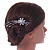 Bridal/ Wedding/ Prom/ Party Silver Tone Clear Austrian Crystal Floral Side Hair Comb - 11.5cm Across - view 2