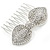 Bridal/ Wedding/ Prom/ Party Silver Tone Clear Austrian Crystal Bow Side Hair Comb - 65mm - view 3