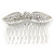 Bridal/ Wedding/ Prom/ Party Silver Tone Clear Austrian Crystal Bow Side Hair Comb - 65mm - view 5