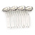 Medium Bridal/ Prom/ Wedding/ Party Rhodium Plated Faux Pearl, Clear Austrian Crystal Side Hair Comb - 60mm Width - view 4
