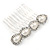 Medium Bridal/ Prom/ Wedding/ Party Rhodium Plated Faux Pearl, Clear Austrian Crystal Side Hair Comb - 60mm Width - view 3
