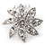 Bridal/ Prom/ Wedding/ Party Rhodium Plated Clear Austrian Crystal Daisy Flower Side Hair Comb - 55mm Width - view 4