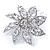 Bridal/ Prom/ Wedding/ Party Rhodium Plated Clear Austrian Crystal Daisy Flower Side Hair Comb - 55mm Width - view 6