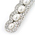 Bridal Wedding Prom Silver Tone Glass Pearl, Crystal Barrette Hair Clip Grip - 90mm W - view 4
