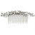 Large Bridal/ Wedding/ Prom/ Party Rhodium Plated Clear Austrian Crystal, White Simulated Pearl Floral Hair Comb - 110mm - view 5
