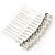 Small Bridal/ Wedding/ Prom/ Party Silver Tone Crystal Cream Faux Pearl Side Hair Comb - 50mm - view 3