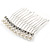 Small Bridal/ Wedding/ Prom/ Party Silver Tone Crystal Cream Faux Pearl Side Hair Comb - 50mm - view 6