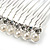 Small Bridal/ Wedding/ Prom/ Party Silver Tone Crystal Cream Faux Pearl Side Hair Comb - 50mm - view 4