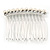 Small Bridal/ Wedding/ Prom/ Party Silver Tone Crystal Cream Faux Pearl Side Hair Comb - 50mm - view 5